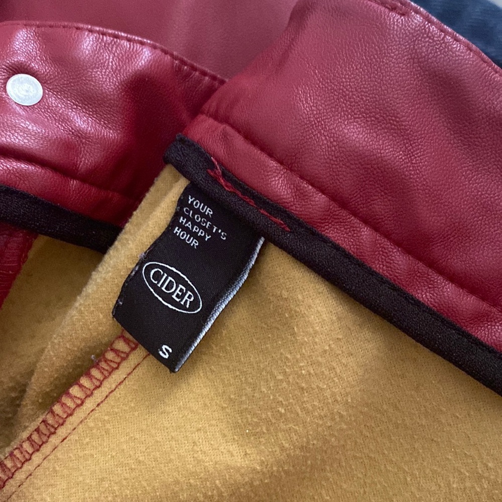 Red leather like pants in good condition!